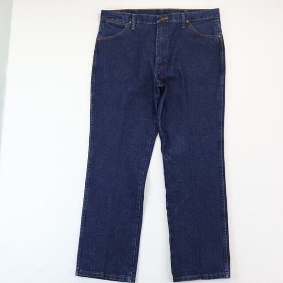 Wrangler Jeans Mens 38x30 Blue Denim Cowboy Cut Slim Fit Dark Wash Rodeo USA - Picture 1 of 9